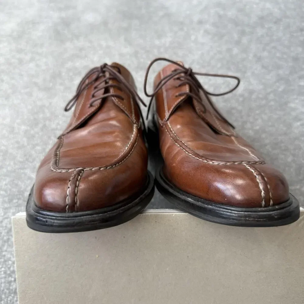 Cole Haan Shoes Mens Size 9.5 Brown Oxford Dress Air Apron Toe Leather